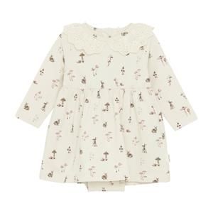 NEW MINYMO girl's eyelet skirted romper in autumn forest